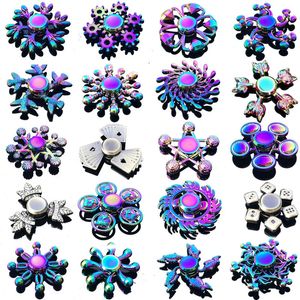 Rainbow Fidget Metal Spinner Spinners coloridos de dedos Spinners Hand Spinners Fidget Toys para alívio da ansiedade do estresse para adultos 240510