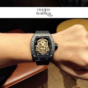 Luxury Watch Date Business Fashion RM052 Automatisk mekanisk klockskelett personlighet ihålig ut stora urtavla män