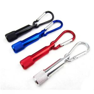 Colorful mini LED Flashlight Aluminum Alloy Torch Flashlights with Carabiner Ring Keyrings Key Chain kids Christmas gift led flash1067389