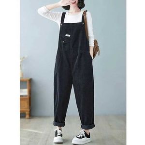 Tute da donna Rompeggia tute in velluto a coste femminile in stile coreano Rompeggia da gioco vintage casual pantaloni dritti abbigliamento da lavoro da lavoro da donna in tuta per donne y240510