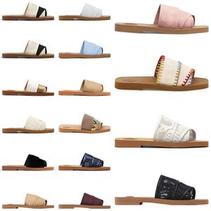 Sandals Famous Designer Women Cloe Woody Luxury Flat Mule Slides Beige White Black Pink Fuzzy Fur Fluffy Slippers Home Shoes Sliders Woman Sandles Slides Sandale