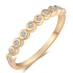 Mit Seitensteinen Mode DIGIN RINGS zeigen elegante Temperament Schmuck Damen Mädchen Weißgold gefülltes Ehering Zirkon Engagement W.