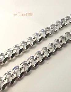 1832 tum Välj Lenght Hela 5st Silver 45mm Wide rostfritt stål Curb Link Chain Halsband för kvinnor Mensgåvor Shiny Smoo9640091