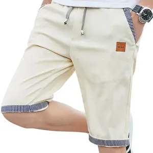 Męskie spodenki krótkie spodnie męskie Summer Cotton Beach Elastyczna talia