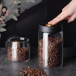 Storage Bottles Coffee Bean Jar Food Glass Bottle Vacuum Sealed Utensils