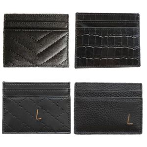 Luxo y moda masculino designer feminino titulares de cartões croco textura clássica padrão de caviar acolchoado no atacado preto escuro rosa mulher pequena 269r