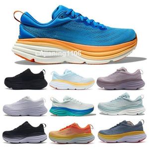 Bondi 8 Run Trainer Running Running Shoes HOK Hola One Bondi8 Mulheres homens tênis SR Triplo branco Rainbow Rainbow Costal Sky Peach 2024 Tenário de tênis US5 - 12