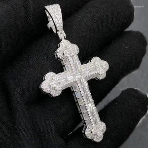 Correntes 2024 Hip Hop Iced Out Bling Scarking 5A Cubic Zirconia CZ Cross Pingente Corrente Chain Chain Gifts Presentes de joias para homens menino