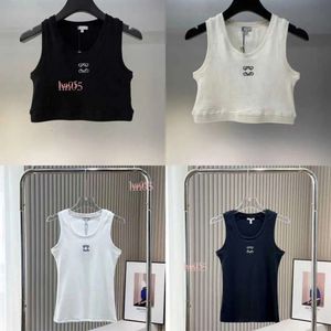 Croped Top T Shirts Women Knits Tank Top Designer Embrodery Vest Sleeveless Breattable Sticked Pullover Womens Sport Topps Summer Short Slim B9