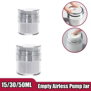 Storage Bottles Airless Pump Tank 15/30/50ML Refillable Cream Gel Emulsion Dispenser Travel Leak Proof Cosmetic Container Empty Vacuum