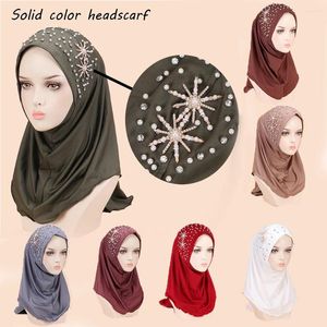 Roupas étnicas 2024 verão muçulmano hijab do Oriente Médio Minchas de cor sólida