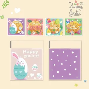 Geschenkverpackung 100pcs Frohe Ostern Candy Bags Party Supplies Snack Decoration Biscuit Package Eggs Bag