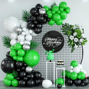 Party Decoration 93sts Green Black White Silver Latex Balloons Garland Arch Kit For Birthday Wedding Baby Shower