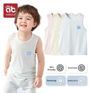 T-shirts aibedila barns sommar fritid barnkläder ärmlös bomullst-shirt pojkar baby t-shirt barn klädtank topl2405