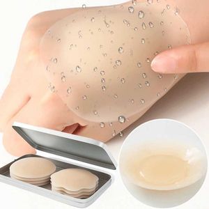 Bröstplatta 2st Silicone Nipple Cover Womens Bra Sticker Petal Strapless Lifting Invisible Chest Pad Q240509