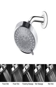 Conjunto de acessórios de banho Cinco configurações Cabeças de chuveiro de água de alta pressão com juntas de bola giratória de metal ajustável fornecem Excell4265376