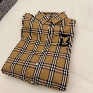 designer shirt women shirts fashion plaid letter blouse casual loose coat tops womens cardigan lapel long sleeve Shirts spring