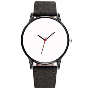 Wristwatches Disassembled Sublimation Blank Face Leather Watch Men White Dial Quartz 310y