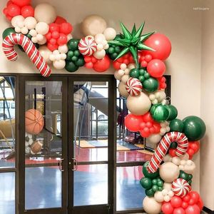 Decorazione per feste 2024 Balloon Christmas Arch Garland Candy Cane Cane Lolipop Balloons Green Red Decor DOUNT.