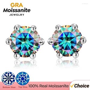 Orecchini per borchie Gra.5ct-1ct d Colore certificato laboratorio moissanite creato diamante 925 sterling argento placcato gioielleria