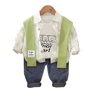 T-shirty Baby Girl Boy Shirt Toddler Palmowa koszula dziecięca kurtka szalowa wiosna/lato 2023 Casualne ubrania dla dzieci w wieku od 1 do 4L2405