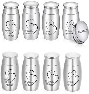 30x40mm Mini Keepsake Pendant Urns for Human Ashes Small Cremation Urn Stainless Steel Memorial Funeral Jar1559900