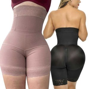 Waist Tummy Shaper High waisted shapewear underwear with seamless hip lifting and compression Fajas reduces girls weight loss tight fitting bra Q240509