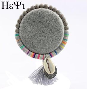 Bangle Fashion Colorful Natural Stone Handmade Bracelet With Tassels Pendant Shell Jewel Girl18040266