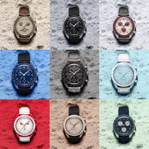 Bioceramic Planet Withe Moon watches Full Function Chronograph Quarz Watch Mission To Mercury 42mm Nylon Luxury Watch Limited Edition Master Wristwatches