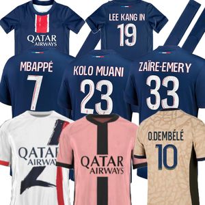 2024 Mbappe Futbol Formaları Çin Yeni Yıl Hakimi G.Ramos Futbol Gömlek 23 24 Evde Üçüncü 4. Hayran Oyuncu Versiyonu Erkekler Kid Lee Kang Minhw Korean Adset