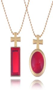 Colares pendentes Saga Anime de Taa O colar do mal Degurechaff Red Crystal Charclac For Mull Men Couples Jewelry1651232