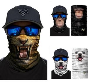 Cute Animal Face Scarf Men Skiing Neck Warmer 3D Wolf Dog Orangutan Sports Mask Fishing Cycling Skiing Bandanas Neck Gaiter Balacl1938827