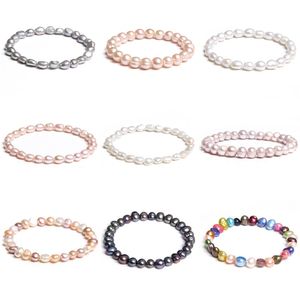 Jóias da moda Bracelets de pérolas de água doce natural de água doce Pérolas barrocas elegantes PARELAS PARADAS PARA MÍRIES MENINAS CANTA ELÁSTICA FIN8666784