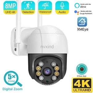 Kamery IP 4K 8MP Wi -Fi IP Kecamera 5x Digital Zoom Wykrywanie człowieka Automatyczne śledzenie CCTV bezprzewodowe monitorowanie ulicy PTZ Kamera bezpieczeństwa D240510