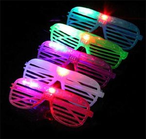 Shutter Christmas Light Night Lampeggianti occhiali LED colorati per feste luminose Giocattoli di compleanno BAR KTV Mini Rainbow LED EYEGLAS8046131