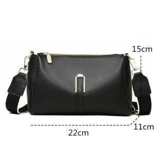 High Quality Genuine Leather Crossbody Bag Woman Luxury Cow Leather Handbag Fashion Designer Shoulder Messenger Sac Female Tote