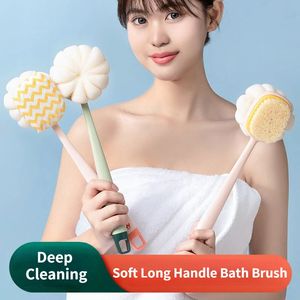 Bath Brush Dual-use Long Handle Back Rubbing Brush Soft Hair Bath Brush Bath Shower SPA Bath Accessories Bathroom Cleaning Tool 240423