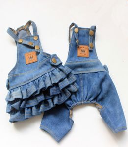 Summer Dog Clothes Denim Jeans Dog Dress Jumpsuit Coat Jacket Boy Girl Dog Clothing Par Pet Outfit Puppy Costume Overalls 220412810808