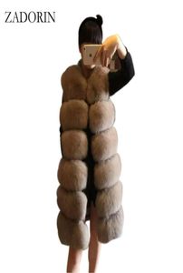 Zadorin 2017 yeni sahte kürk yelek kadın yelek uzun ince sahte kürk ceket yüksek kaliteli gilet sıcak katlar kadın1657176