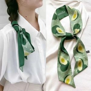 Scarves New Soft Silk Tight Scarf Womens Hair Strap Wrist Strap Wrapped Ribbon Girl Twisted Headband Collar Q240509