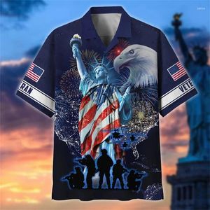 Męskie koszule Summer 3D Print 3D Stany Zjednoczone żołnierze Armiys Veterans for Men Fashion Cool Short Hawaiian Y2K Tops Ubranie