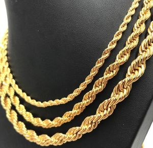 10pcs Gold 34MM Size ed Chain Necklace 1630 Inches Fashion Women Jewelry Man Simple Sweater Chain Jewelry Factory Pri8792461