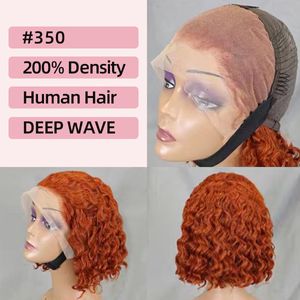 Orange African Cross-border Front Lace Headband Without Glue Full Frontal BoB Wig Human Hair Wig Bob