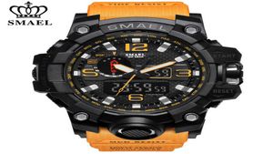 Smael Brand Luxury Military Sports Watches Men Quartz Analog LED Digital Watch Man防水時計デュアルディスプレイ腕時計X0624688020