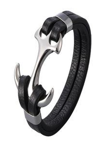 Braccialetti fascino anchor vintage in pelle di cuoio bracciale gioielli facili ganci in acciaio inossidabile braccialetti 5400682