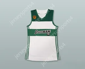 Anpassad Nay Mens Youth/Kids Panathinaikos BC White Basketball Jersey Top Stitched S-6XL