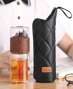 oneisall Tea Water Bottle Travel Drinkwareポータブルダブルウォールガラスティーイン注入剤タンブラーステンレス鋼フィルターティーフィルターH4662752