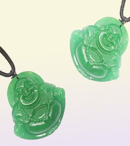 Calcedonio verde naturale che rise Buddha Jade Collana a ciondolo Gioielli Regalo Gemone Whole5857666