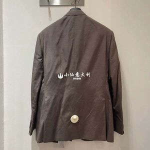 Männer Blazer Winter Brioni braune Seidenwolleanzugjacke