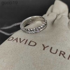Dy Twisted vintage banda designer anéis para homens homens com diamantes Sterling Sier Suower 14k Placamento de pedras preciosas do anel de pedras preciosas do presente